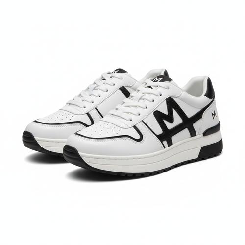 Baskets basses femme blanc et noir