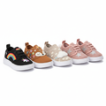 Baskets légères petites filles noir marron beige rose