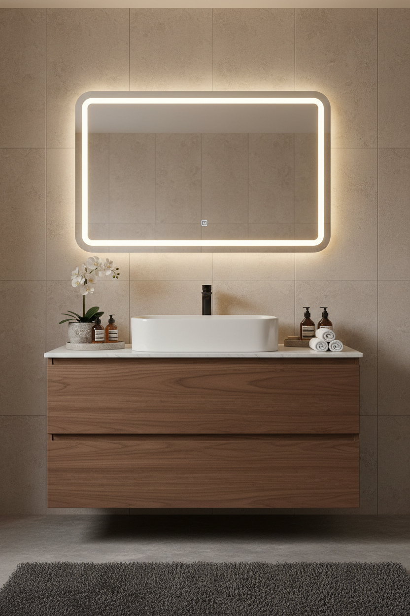 Vasque meuble marron 80cm